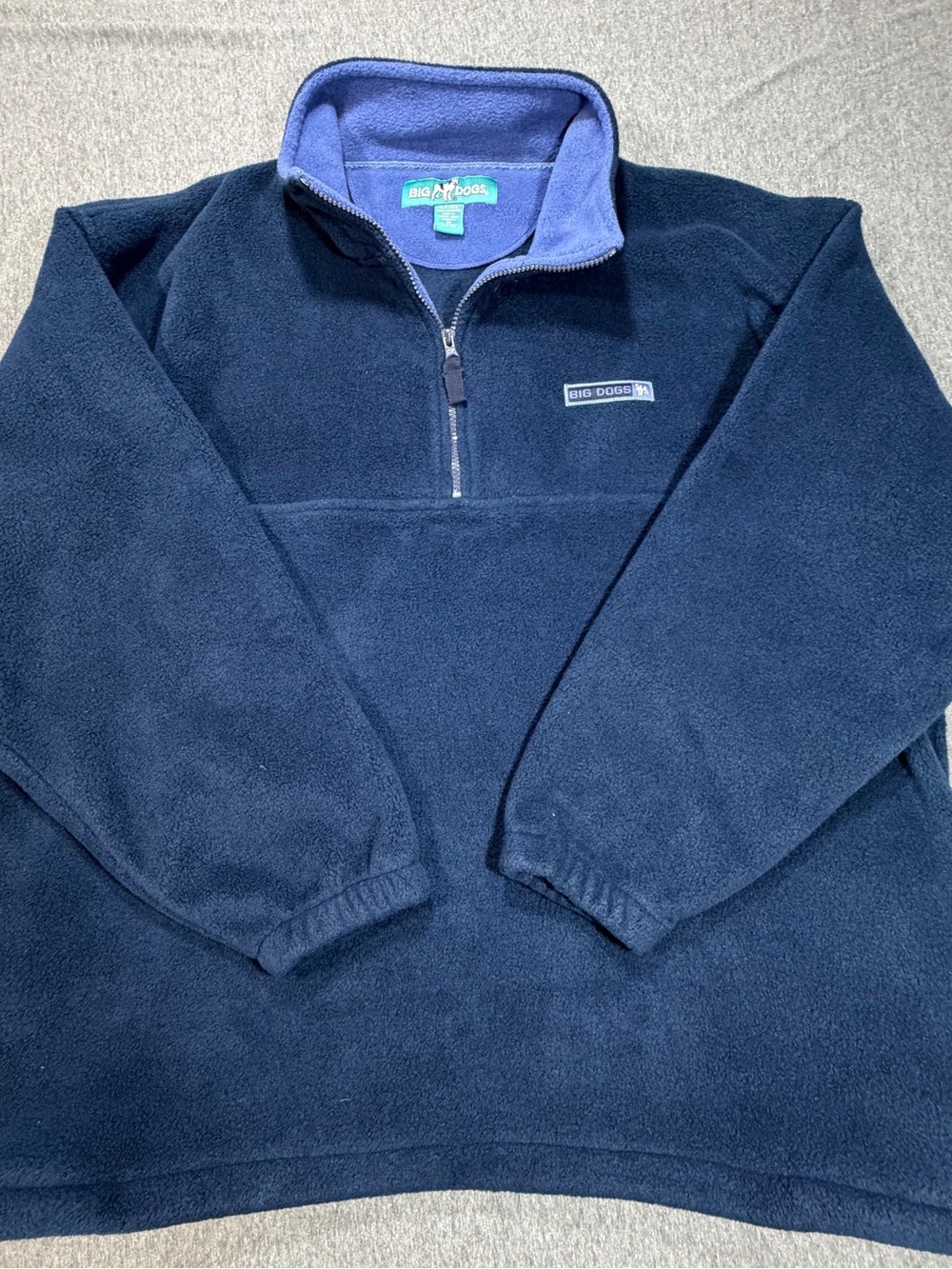 Big Dogs 1/2 Zip Fleece Pullover Navy Blue Mens 3XL Embroidered Logo Like New